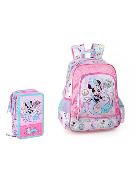 Set scoala Minnie 4 - Ghiozdan scoala si penar echipat cu 3