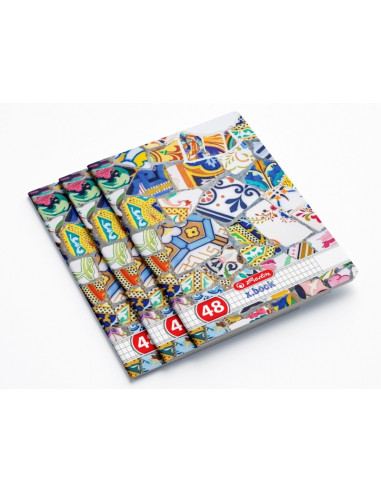 9480860-10,Set 10 Caiete Herlitz, A4 48F, Patratele, motiv Mozaic Herlitz