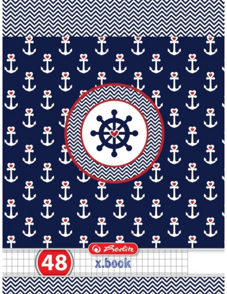 9478270-10,Set 10 Caiete Herlitz, A5 48 File, Patratele, motiv Nautica