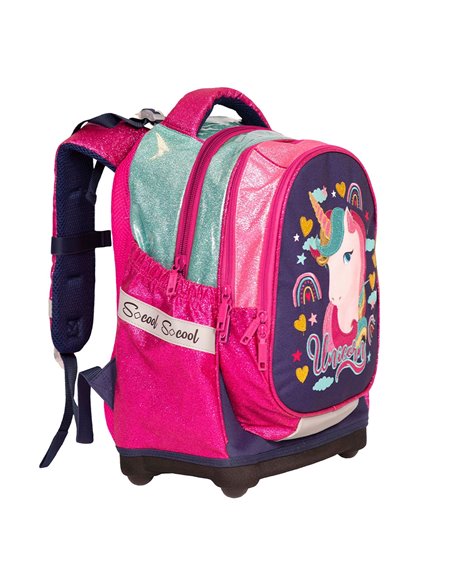 Set scoala Unicorn 6 - Ghiozdan scoala si penar echipat cu 3
