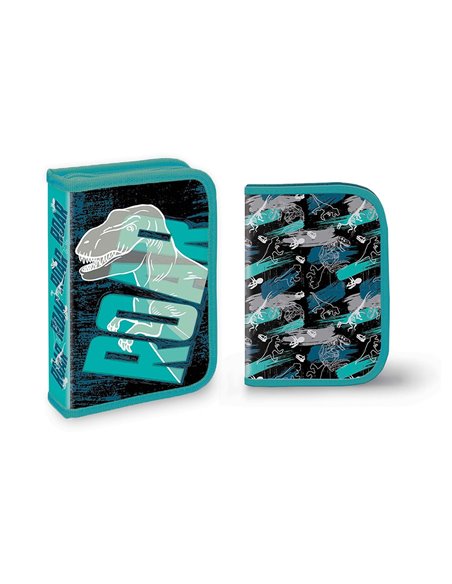 Set scoala Dino 1 - Ghiozdan scoala ergonomic si penar echipat