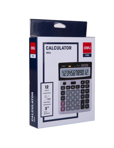 CALCULATOR BIROU 12DIG METAL 1654 DELI,DLE1654+++