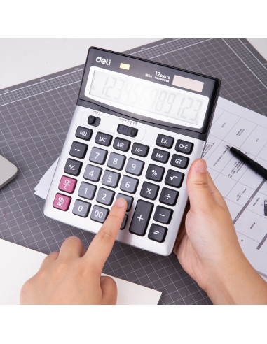 CALCULATOR BIROU 12DIG METAL 1654 DELI,DLE1654+++