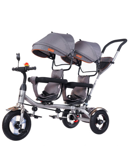 Tricicleta gemeni Chipolino 2Play platinum,TRK2P0222PL