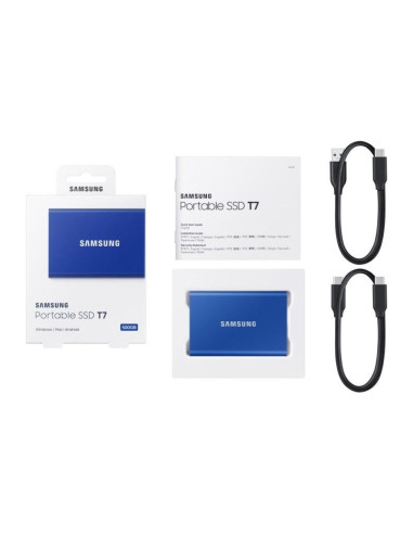 SSD Extern Samsung T7, 2TB, Blue, USB 3.1,MU-PC2T0H/WW