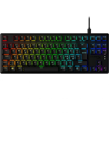 639N7AA#ABA,Tastatura HP HyperX Alloy Origins Core Pbt, Tastatura mecanica, Cablu USB Type-C detasabil, Iluminare RGB, Anti-Ghos