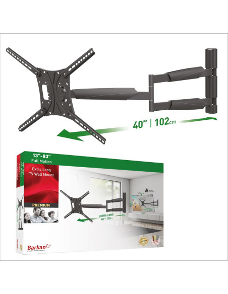 Suport TV de perete LCD/Plasma plat/curbat Barkan, BM443XL