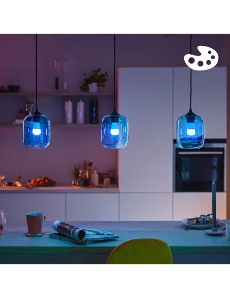 Bec LED RGB inteligent Philips Bulb, Wi-Fi, Bluetooth, P45