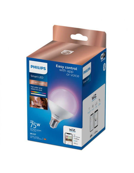 Bec LED inteligent Philips Glob, Wi-Fi, Bluetooth, G95, E27