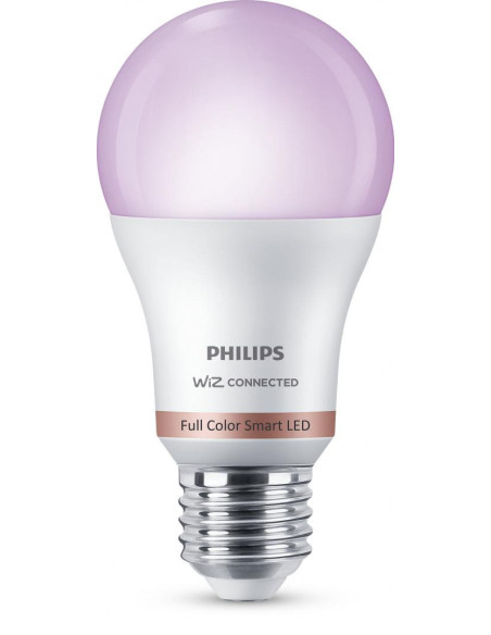 Bec LED RGB inteligent Philips, Wi-Fi, Bluetooth, A60, E27, 8W