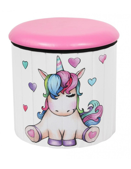 Taburet pliabil rotund 38cm-Unicorn,HR-FLD38-UNC