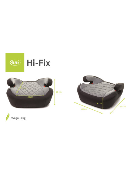 4BABY-957992,Inaltator 4Baby HI-FIX Isofix I-SIZE 125-150cm Grafit