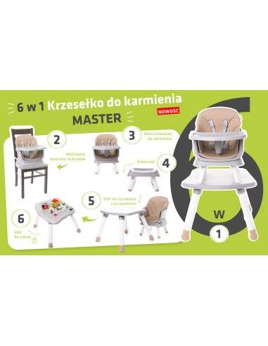 4BABY-957541,Scaun de masa transformabil booster 4Baby MASTER 6 in 1 Gri