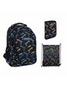 Set Scoala Dino - Ghiozdan Scoala, Penar Echipat 1 fermoar, Sac
