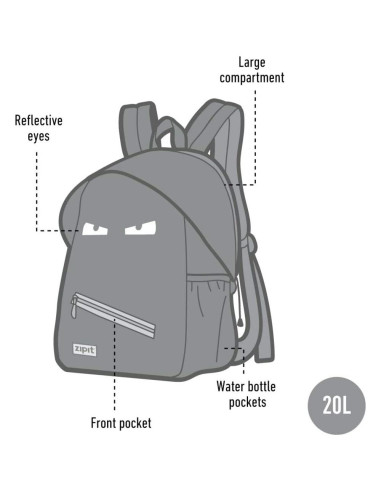 Rucsac ZIPIT Grillz, cu buzunare laterale - camuflaj