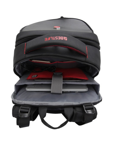 Rucsac BESTLIFE Gaming Snake Eye - negru/rosu-laptop 17 inch