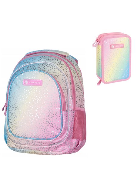 Set Scoala Chrome Ombre Effect Rainbow Dust - Ghiozdan Scoala
