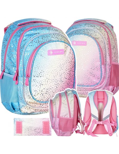 Set Scoala Chrome Ombre Effect Rainbow Dust - Ghiozdan Scoala