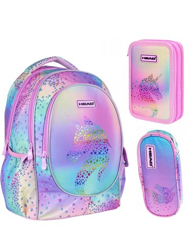 Set Scoala Unicorn Ombre - Ghiozdan Scoala, Penar Neechipat cu