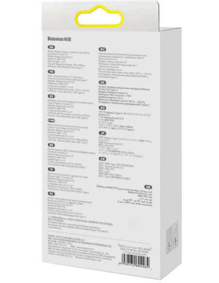 CASTI Baseus Encok C17, pt smartphone, control volum + microfon