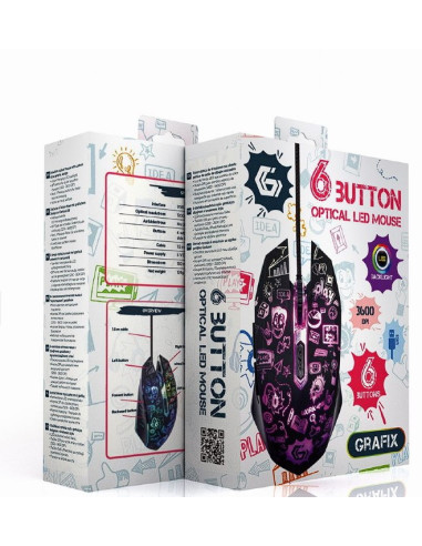 MOUSE GEMBIRD, gaming, cu fir, USB, optic, 3600 dpi