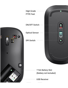 MOUSE Ugreen, "MU001" PC sau NB, wireless 2.4GHz, optic, 3/1 2