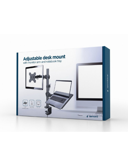 SUPORT de birou GEMBIRD, pt 1 TV/monitor + 1 Notebook, diag.