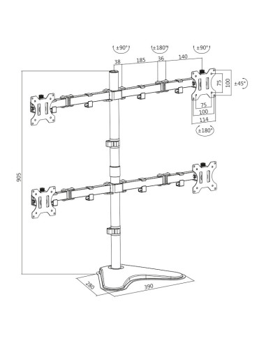 SUPORT de birou LOGILINK, pt 4 TV/monitor plat, diag. max 32