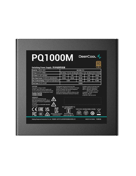 SURSA DeepCool 1000W (real), modulara, fan 120mm PWM, 80 Plus