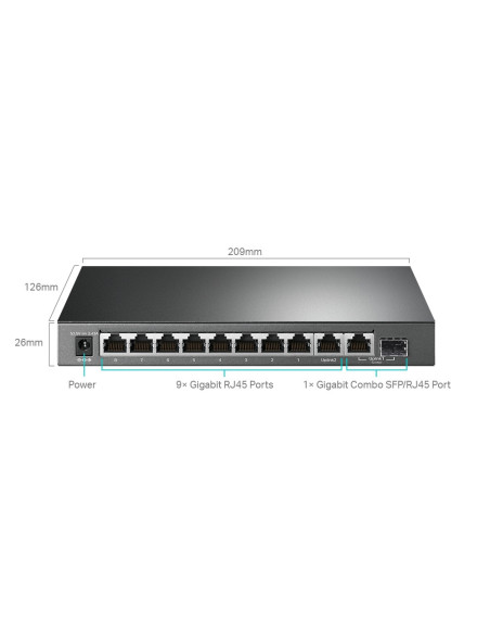 SWITCH TP-LINK 10-Port Gigabit Desktop Switch cu 8-Port PoE+
