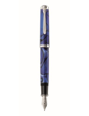 813389,Stilou souveran m805 b, penita aur 14k, accesorii placate cu rodiu, corp blue dunes
