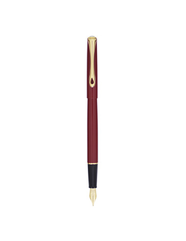 40709023,Stilou traveller dark red gold, penita f, corp slim, accesorii aurii