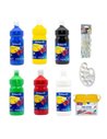 SET-1LPELIKAN,Set pictura Pelikan, tempera 1L, 6 bucati - diverse culori, vas pentru apa, paleta pictura, pensoane