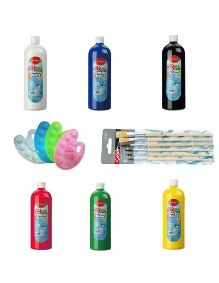 Set pictura Keyroad, tempera 1000 ml, 6 bucati - diverse