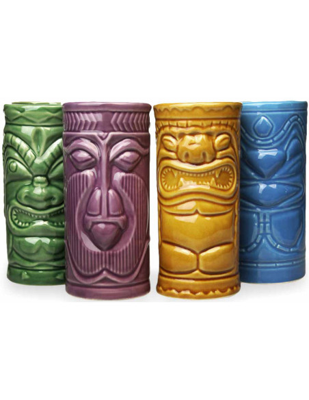 Set 4 Cani exotice din ceramica - Tiki Mugs,MH-04070