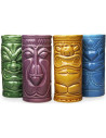 Set 4 Cani exotice din ceramica - Tiki Mugs,MH-04070