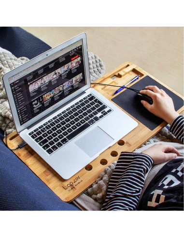 Suport pentru laptop din bambus cu mousepad,MH-04129