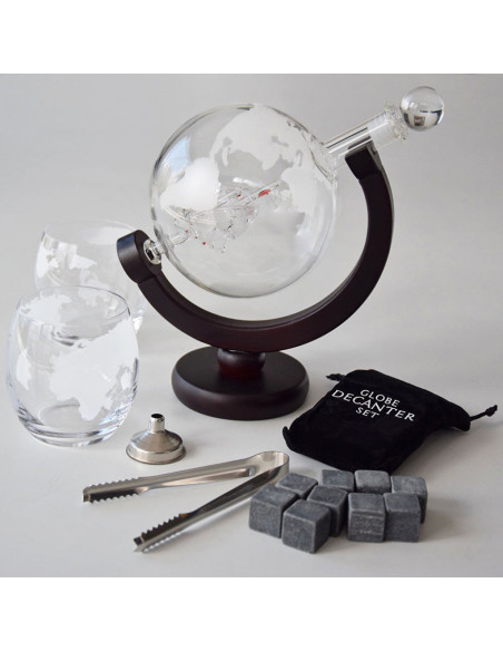 Set decantor glob whisky si cuburi pentru racire,MH-04520