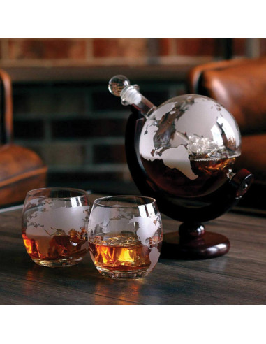 Set decantor glob whisky si cuburi pentru racire,MH-04520