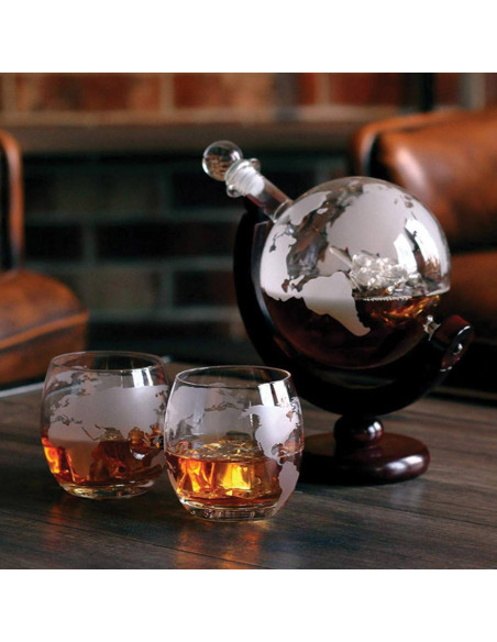 Set decantor glob whisky si cuburi pentru racire,MH-04520