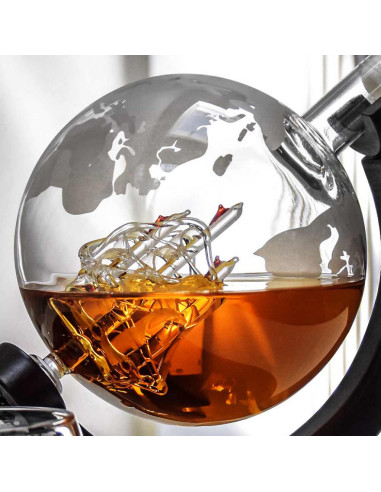 Set decantor glob whisky si cuburi pentru racire,MH-04520