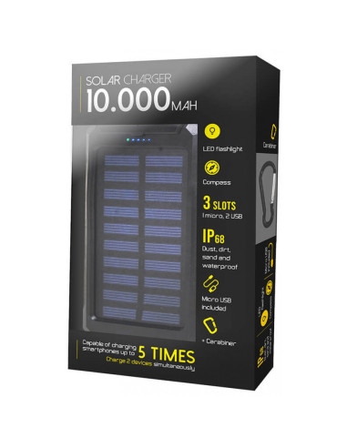 Baterie externa portabila cu incarcare solara 10000 mAh,MH-04103
