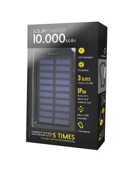 Baterie externa portabila cu incarcare solara 10000 mAh,MH-04103