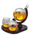Set decantor whisky Glob Pamantesc Deluxe,MH-04976