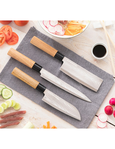Set de cutite japoneze cu husa de transport