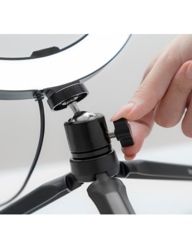 Lampa circulara LED cu trepied si suport selfie pentru