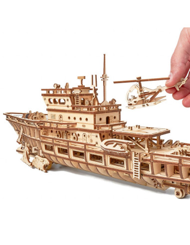 Puzzle 3D mecanic din lemn yacht,UD-00087