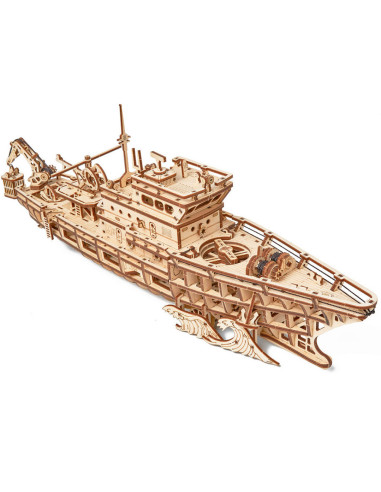 Puzzle 3D mecanic din lemn yacht,UD-00087