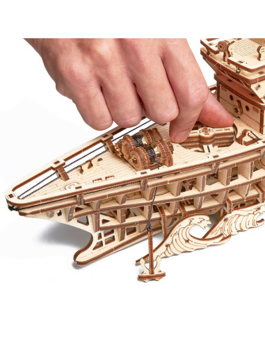 Puzzle 3D mecanic din lemn yacht,UD-00087