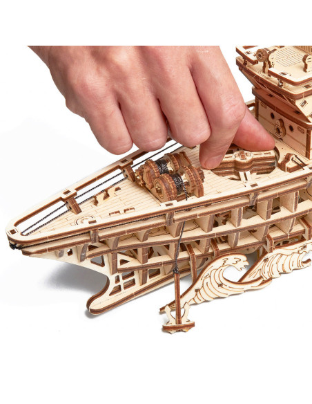 Puzzle 3D mecanic din lemn yacht,UD-00087